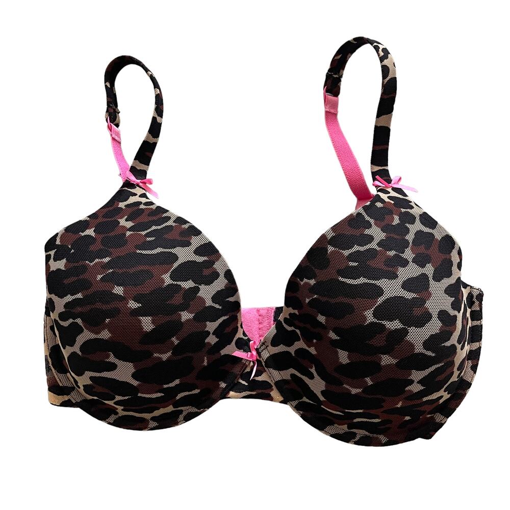 Betsey Johnson Intimates Padded Animal Print Bra Underwire Size 34D